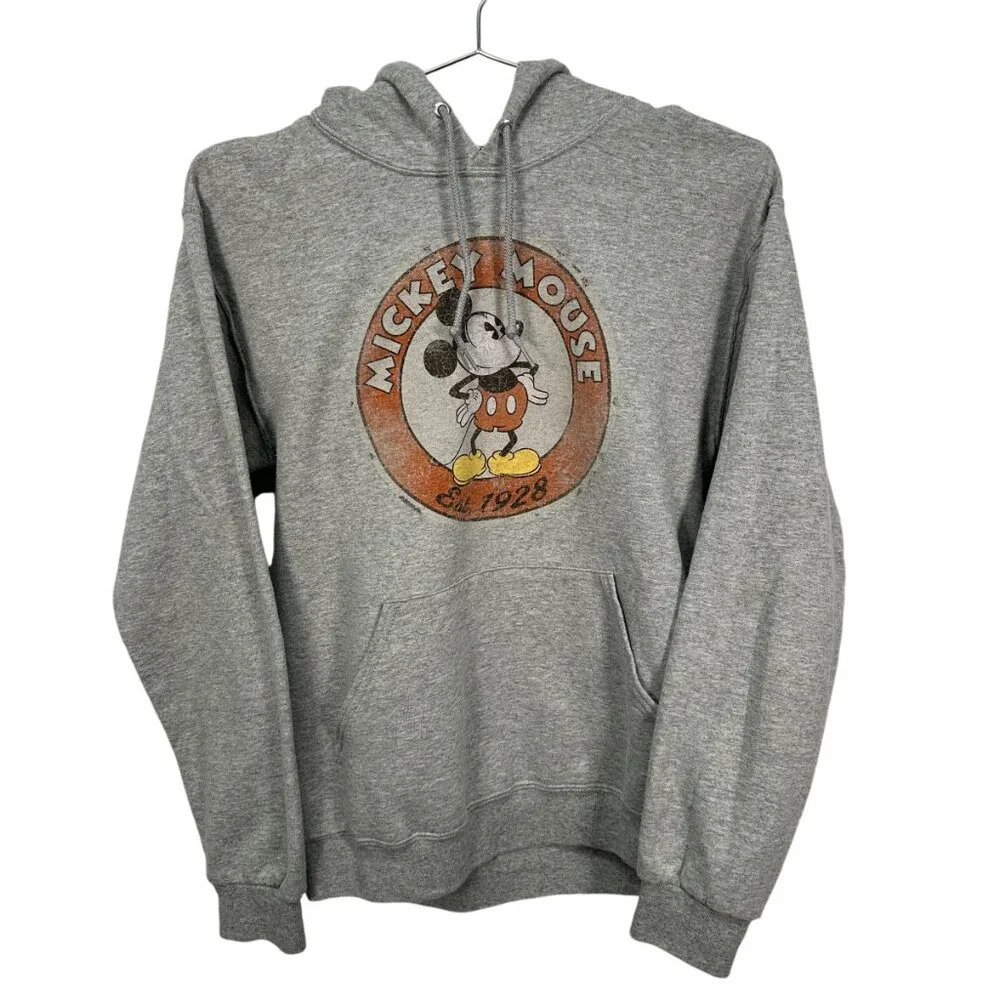 Disney Parks Mickey Mouse Gray Hoodie Small‎